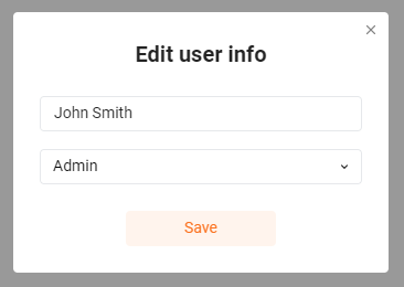 User info editing form