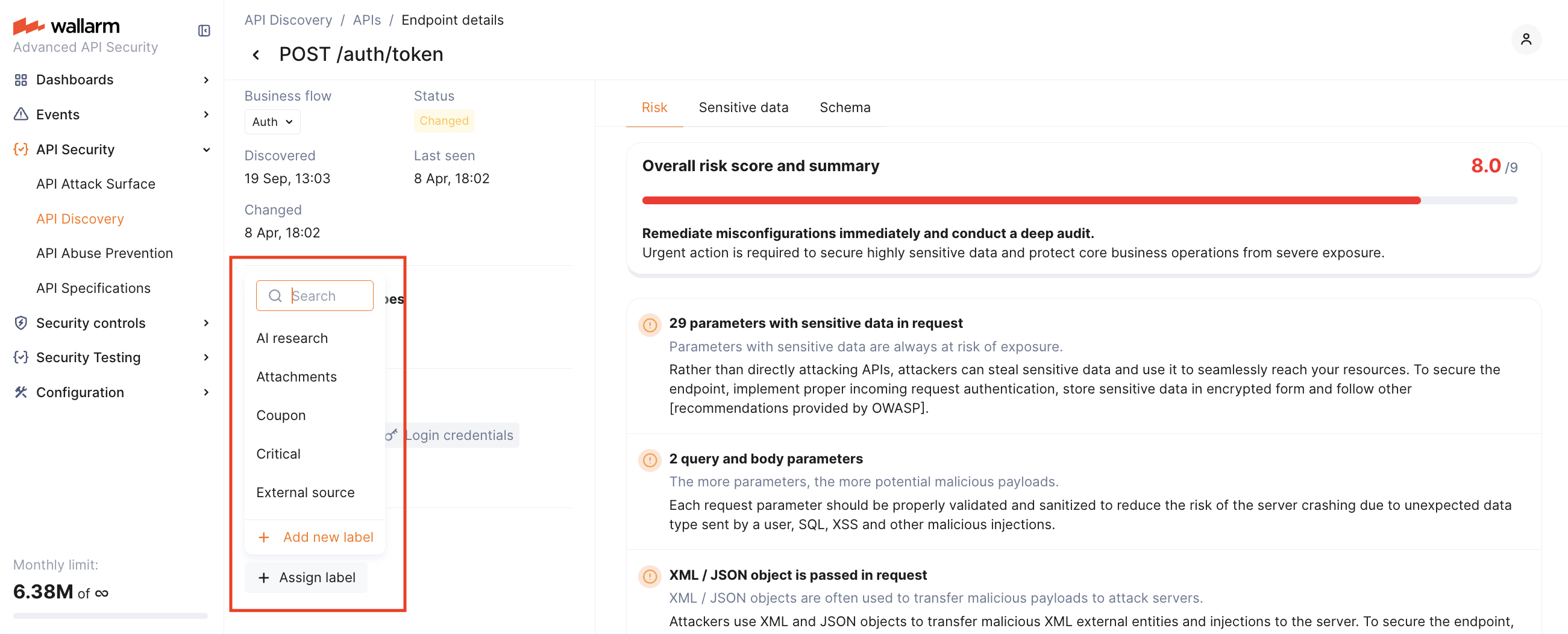 API Discovery - assign a label