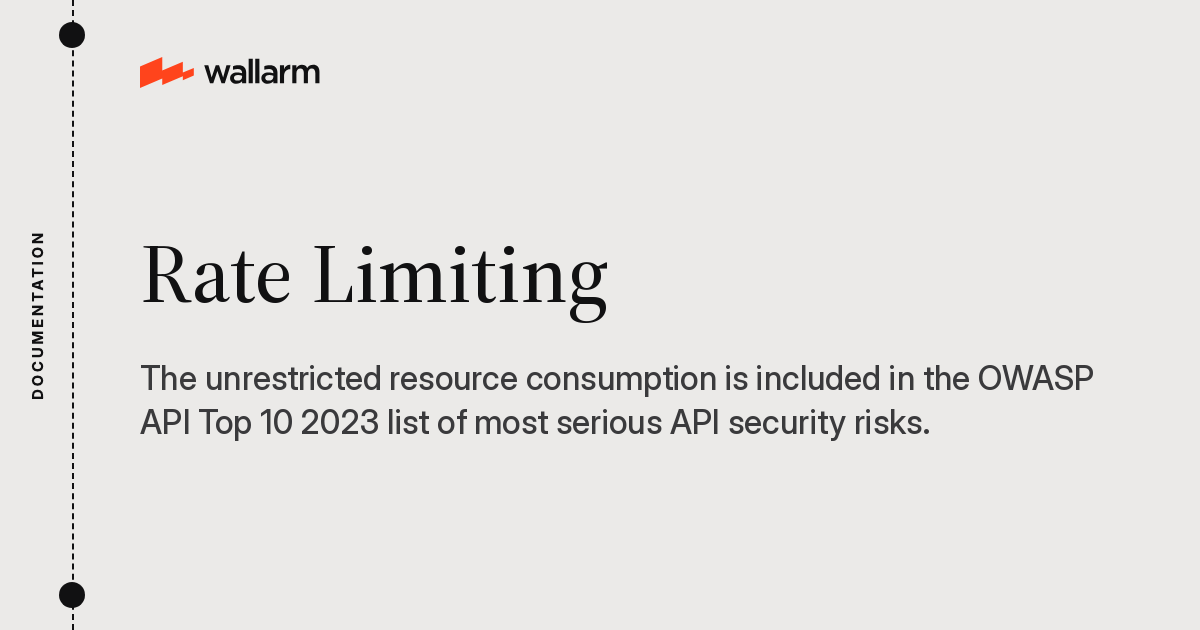 Rate Limiting - Wallarm Documentation