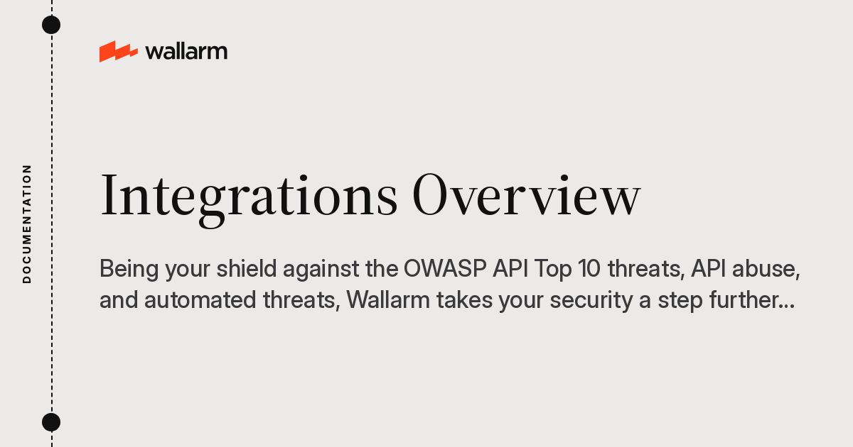 Integrations Overview - Wallarm Documentation
