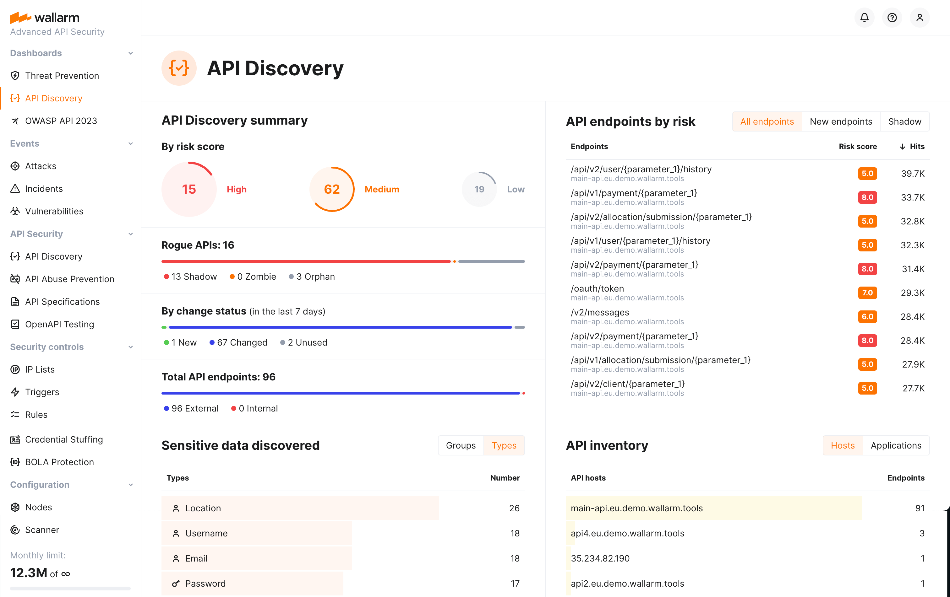API Discovery widget