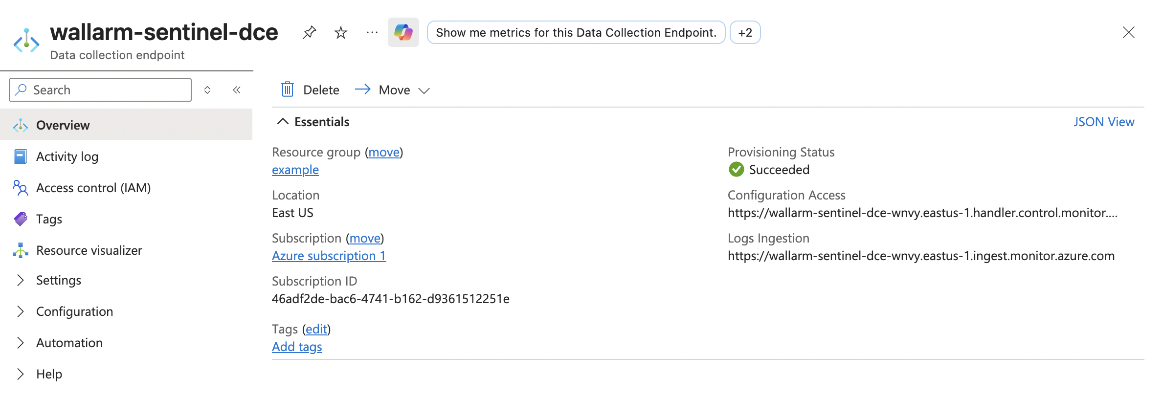 Azure Data Collection Endpoint