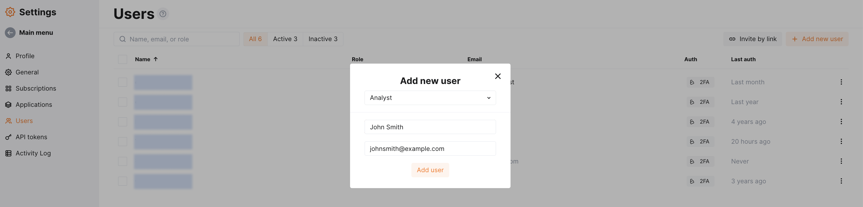 Adding user