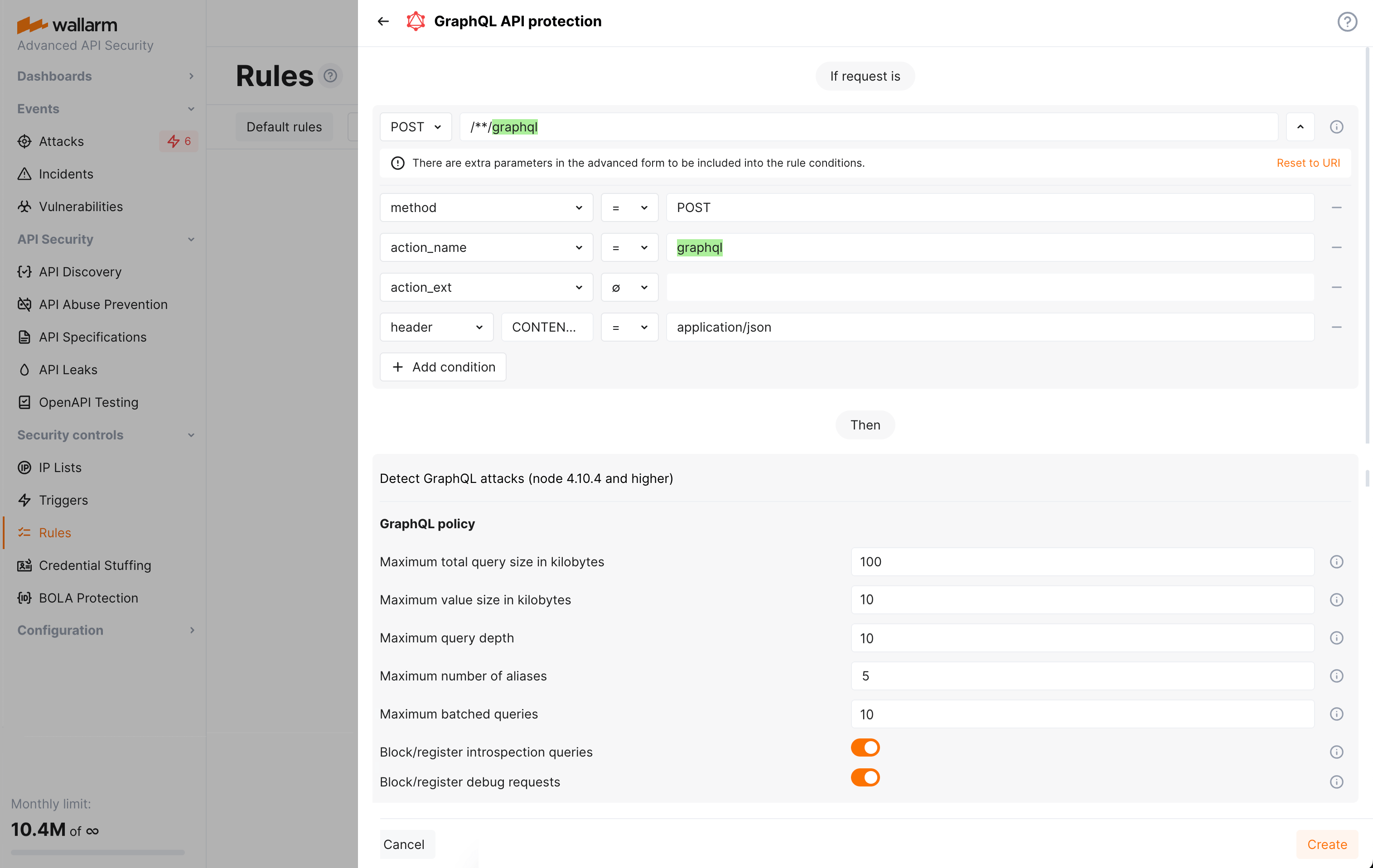 GraphQL thresholds