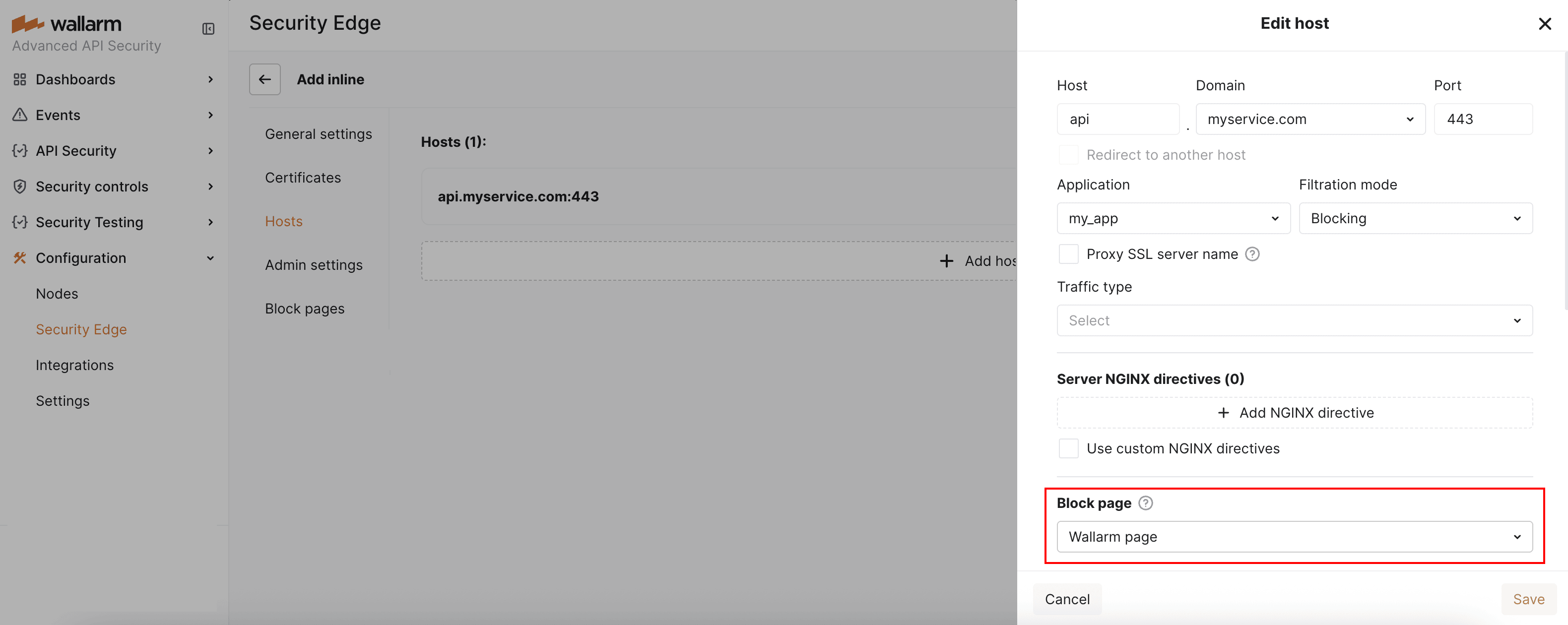 Selected Wallarm block page