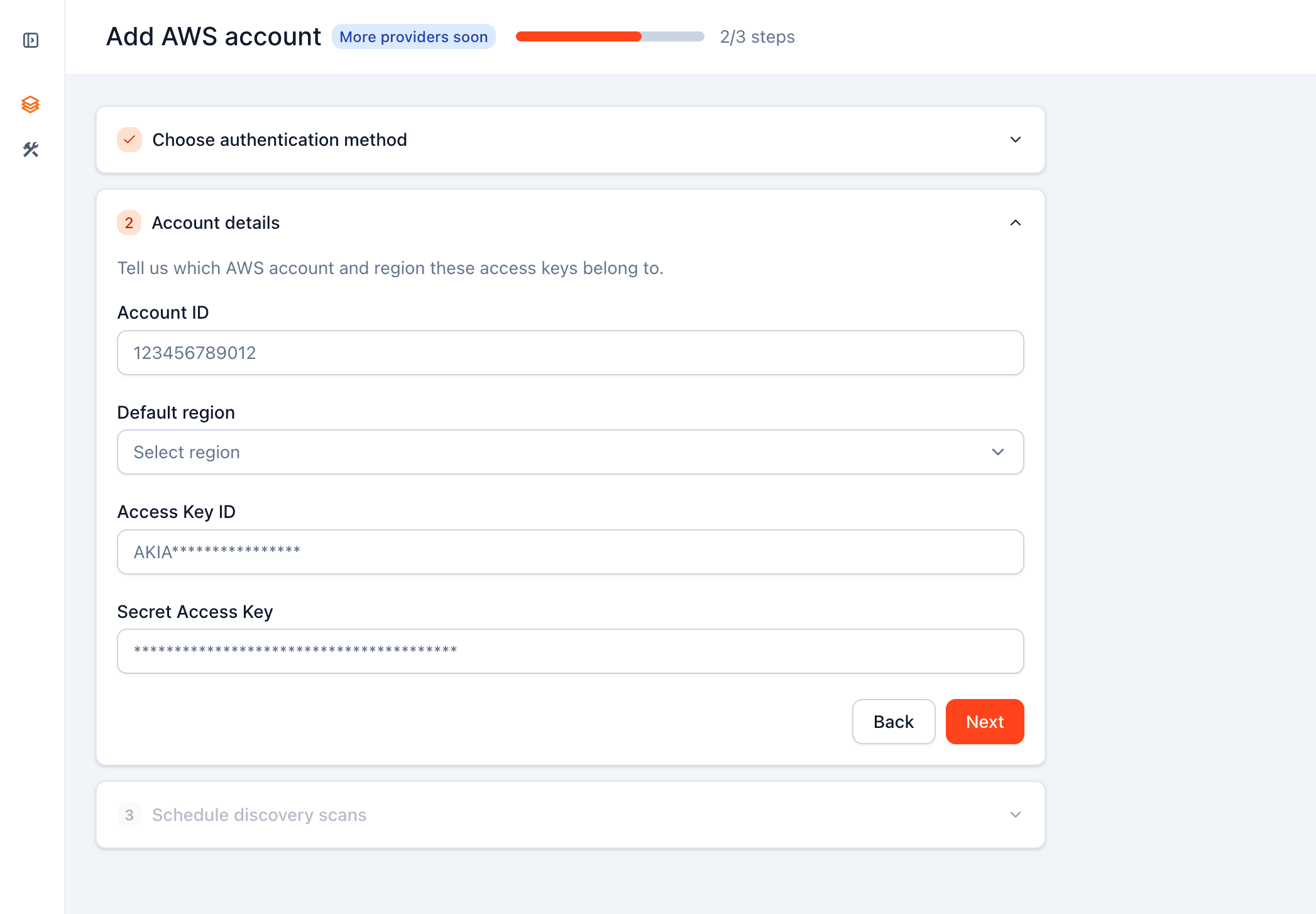 Access Key account details
