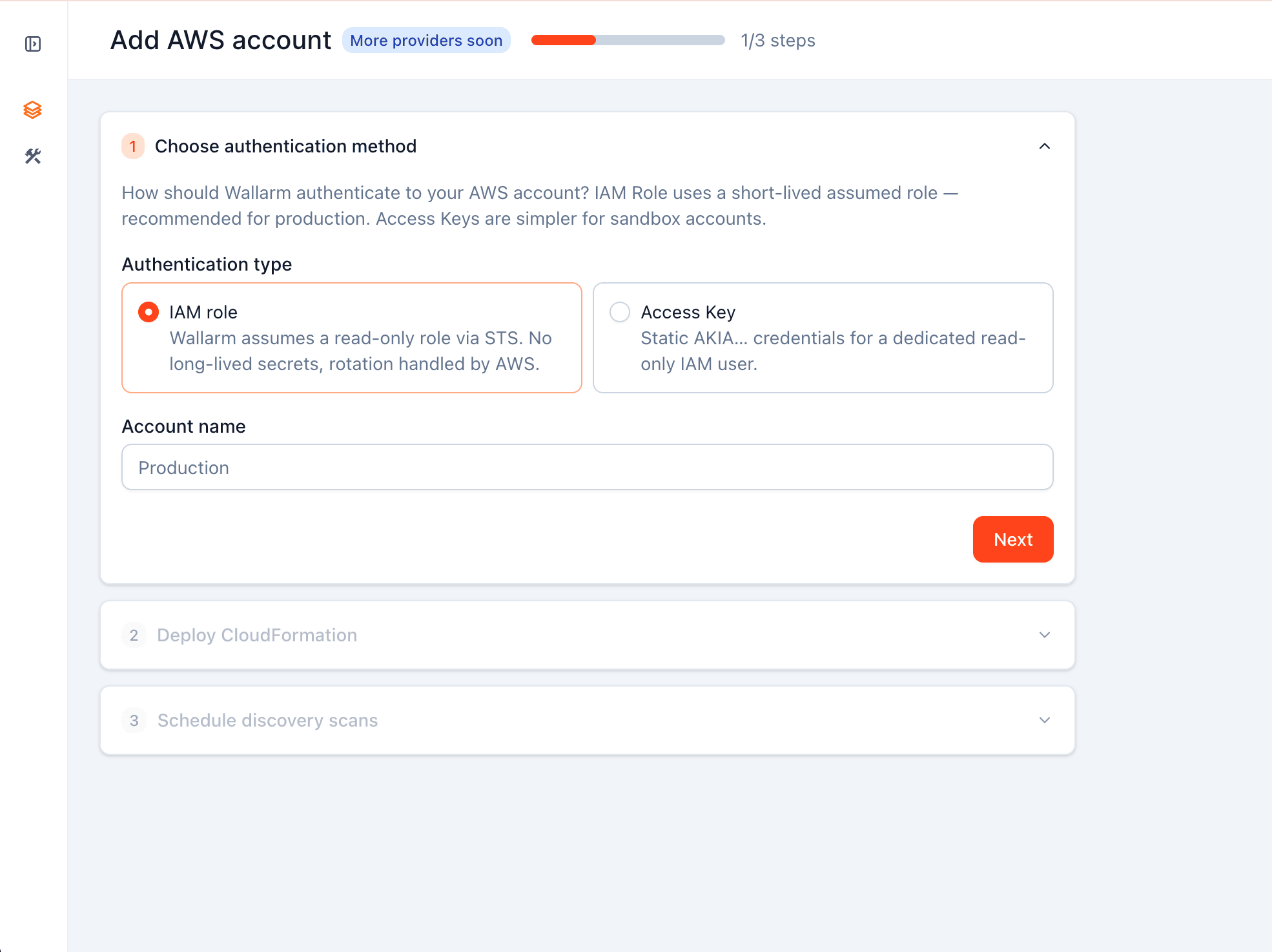 Choose authentication method