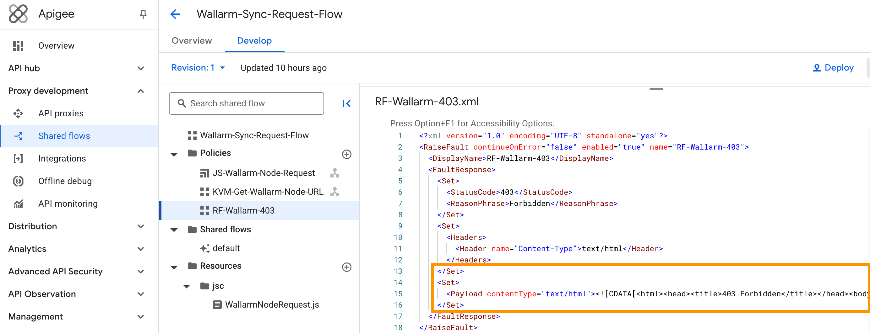 Customizing Wallarm block page for Apigee APIM connector