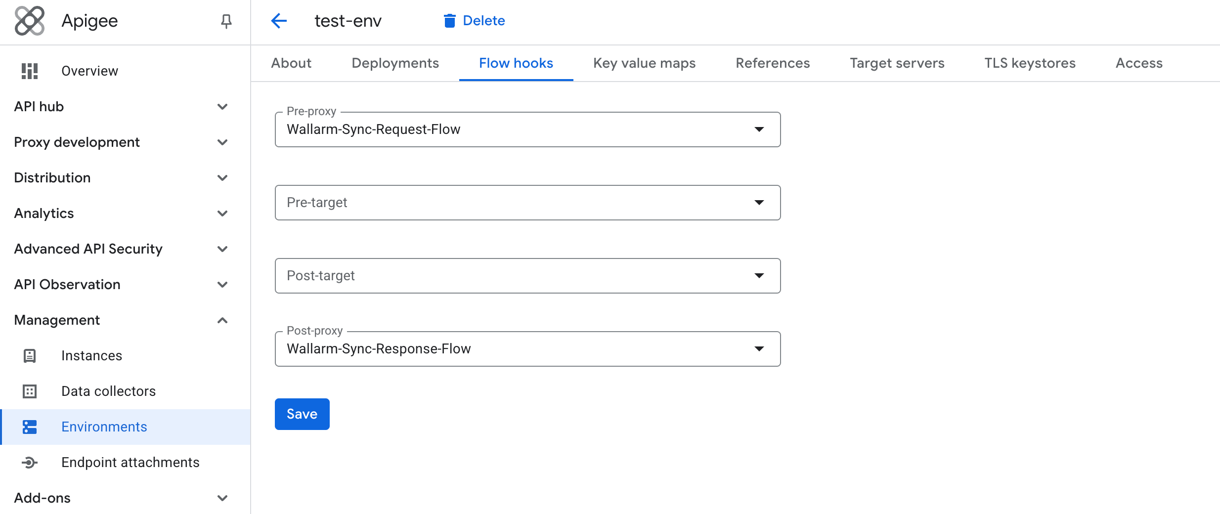 Flow hooks for environment in Apigee