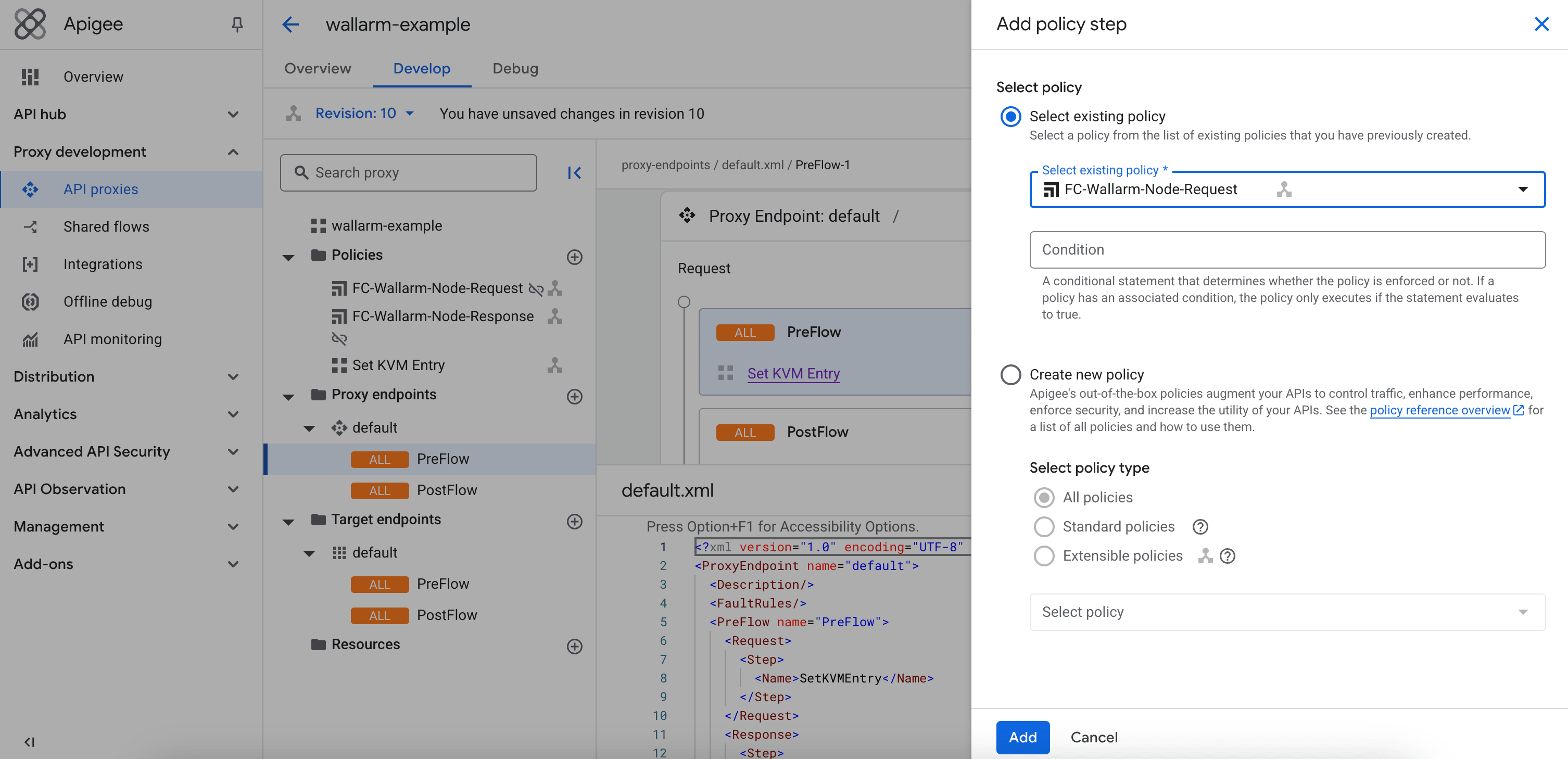 Flow callout for requests in Apigee, attach as preflow