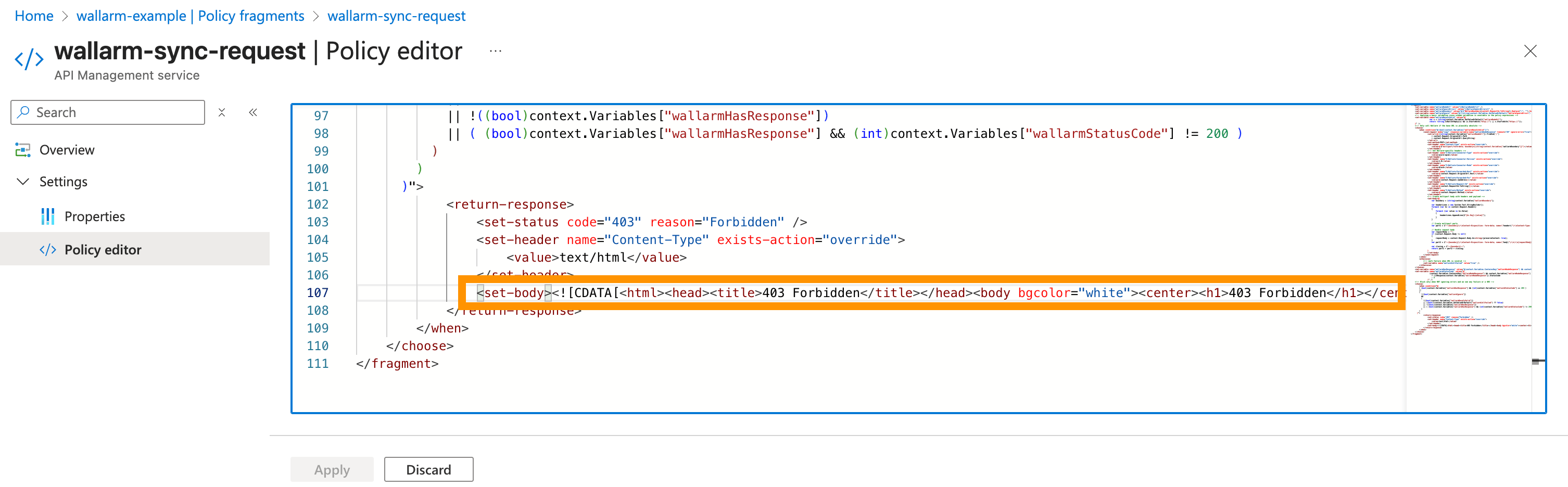 Customizing Wallarm block page for Azure APIM connector