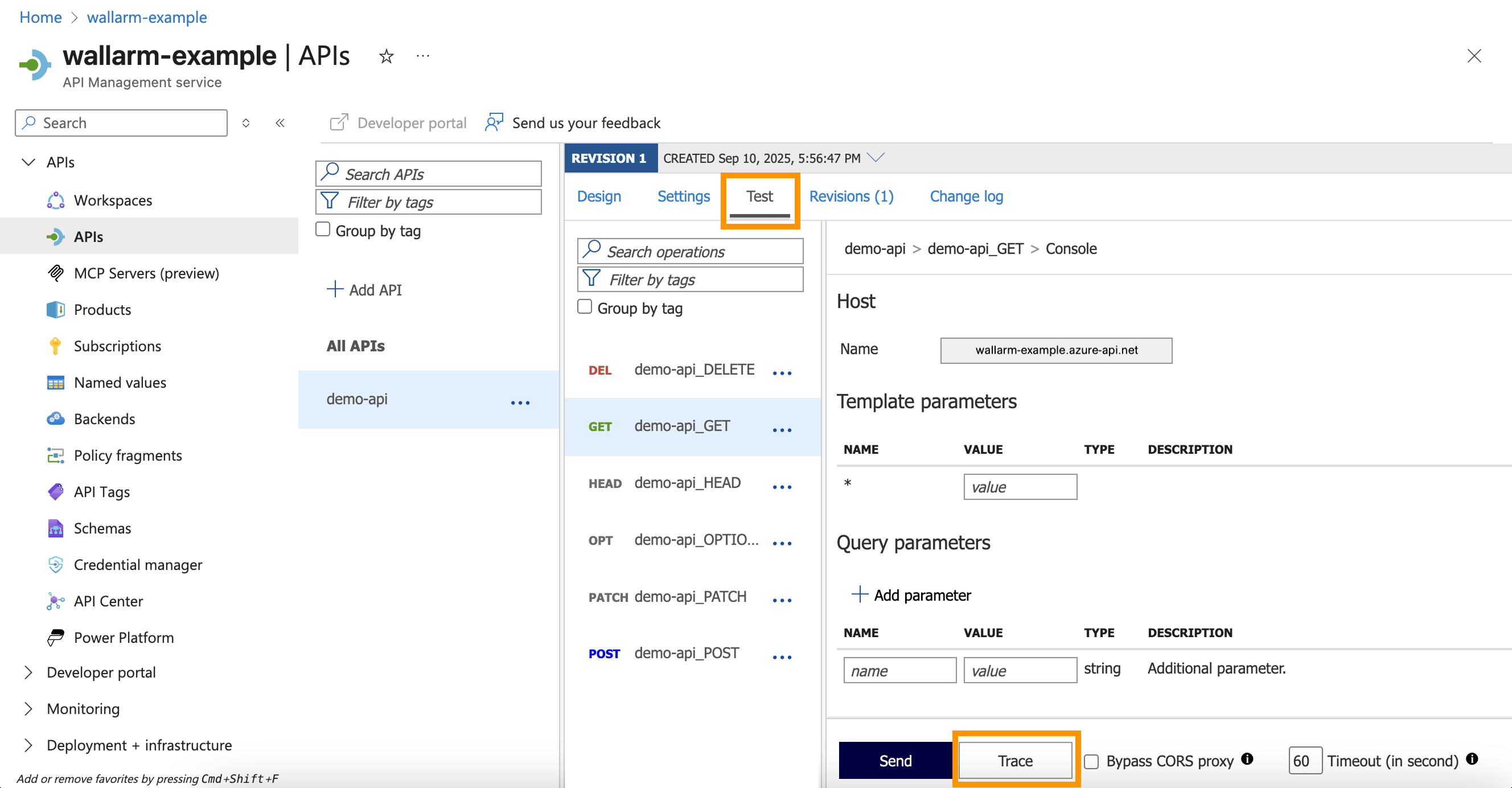 Azure APIM Trace legitimate request